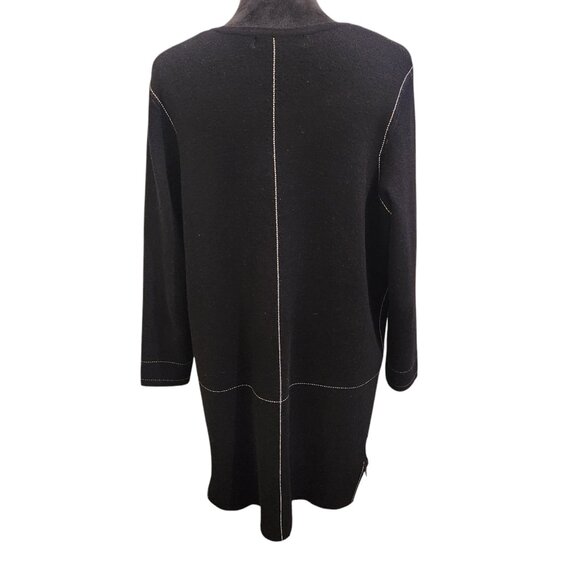 Elena Wang Black Open Front Cardigan Size XL - Picture 9 of 9